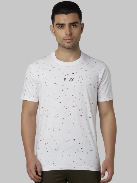 

Park Avenue Men White Printed Round Neck T-shirt