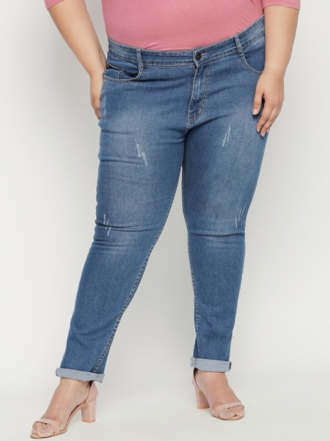 

ZUSH Plus Size Women Blue Regular Fit Mid-Rise Low Distress Jeans