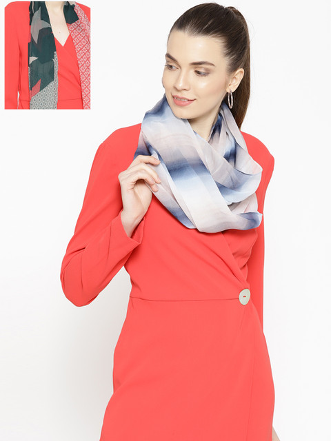 

Trend Arrest Women Pack of 2 Multicoloured Printed Scarves, Multi