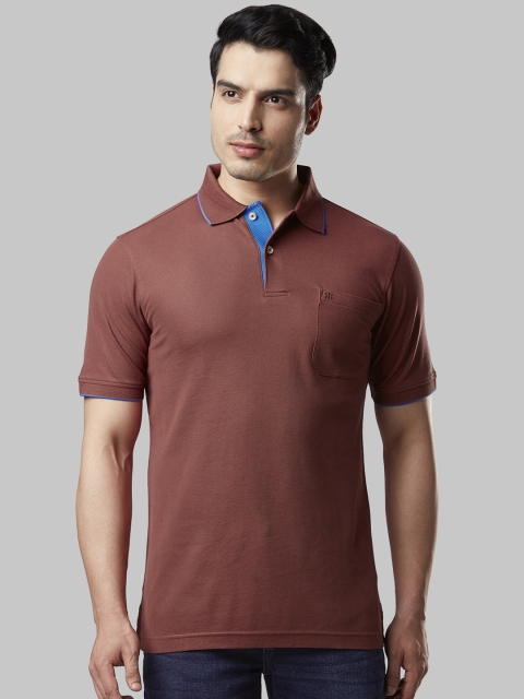 

Raymond Men Brown Solid Polo Collar T-shirt