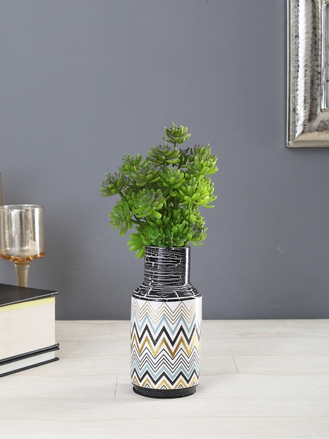 

OddCroft Multicoloured Chevron Print Ceramic Flower Vase, Multi
