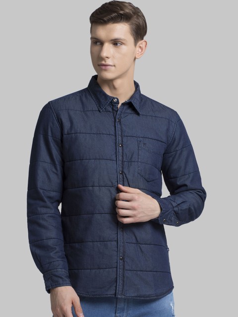 

Parx Men Blue Slim Fit Solid Casual Shirt