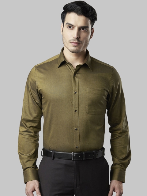 

Raymond Men Olive Green Regular Fit Solid Formal Shirt