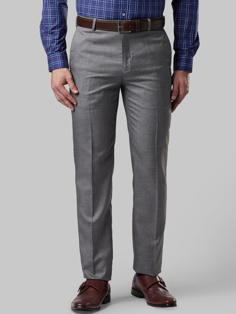 

Next Look Men Grey Regular Fit Solid Formal Trousers