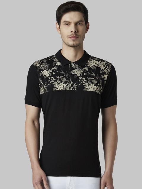 

Park Avenue Men Black Printed Polo Collar T-shirt