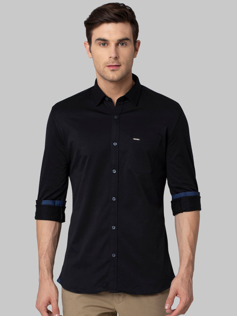 

Park Avenue Men Navy Blue Slim Fit Solid Casual Shirt