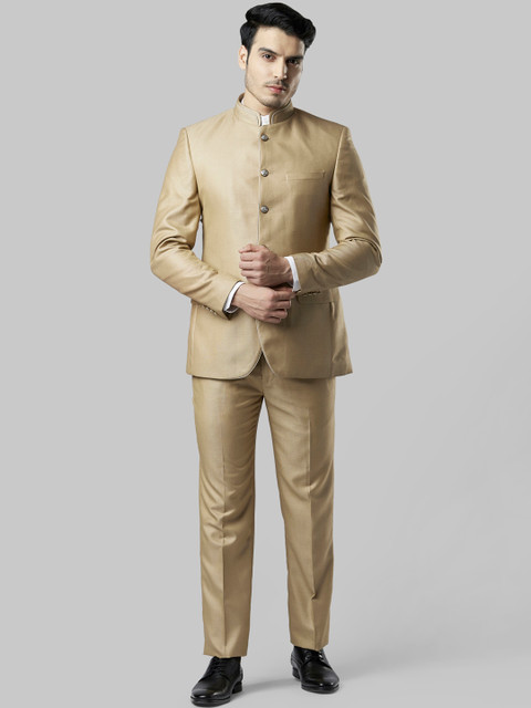 

Raymond Men Beige Solid Regular-Fit Bandhgala Suit