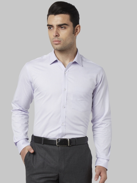 Park Avenue Men Purple Slim Fit Self Design Formal Shirt