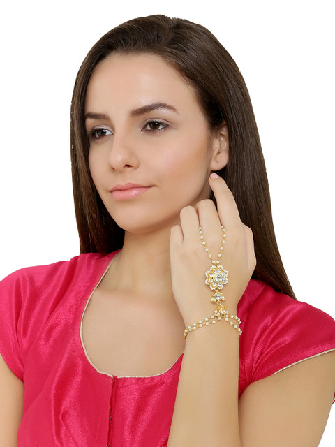 

AccessHer Gold -Plated Oxidised Haathphool Bracelet