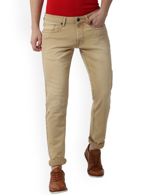 

Peter England Casuals Men Khaki Slim Fit Mid-Rise Clean Look Stretchable Jeans