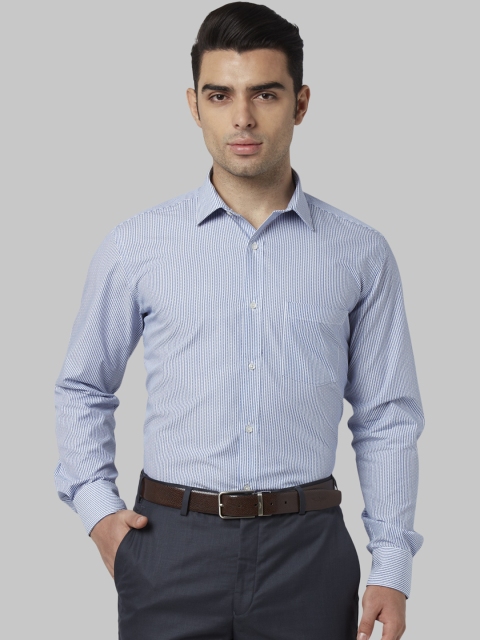 

Park Avenue Men Blue & White Regular Fit Striped Formal Shirt