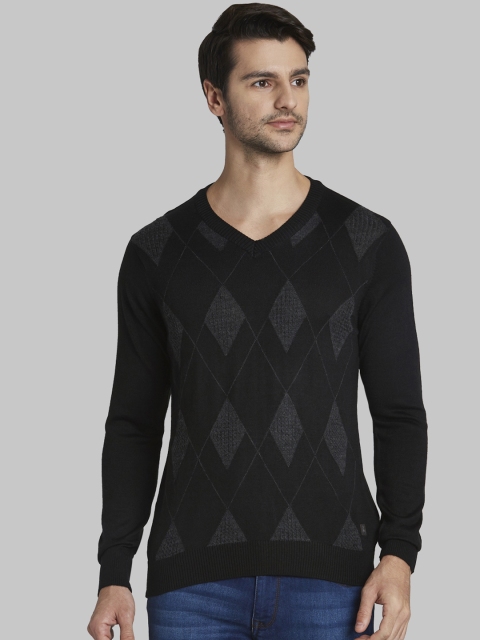 

Parx Men Black & Grey Printed Sweater