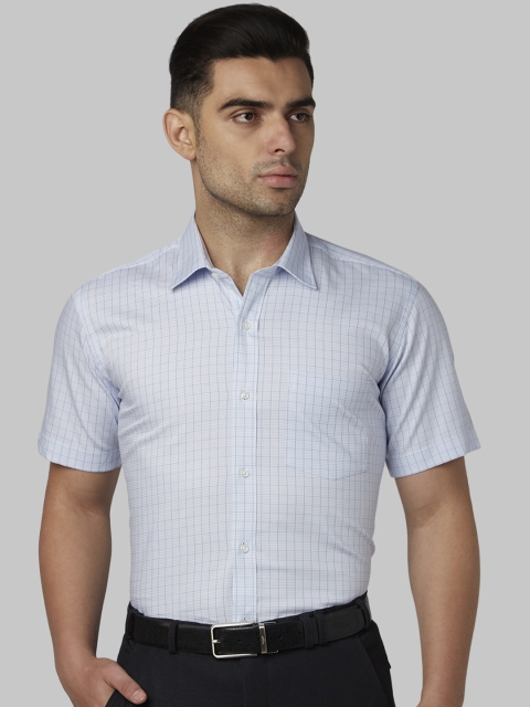 

Park Avenue Men Blue Regular Fit Checked Formal Shirt