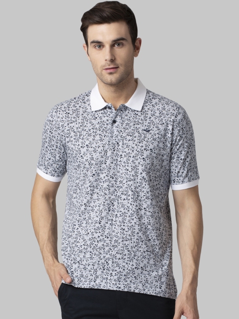 

Park Avenue Men Blue Printed Polo Collar T-shirt