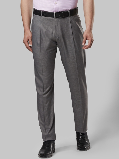 

Next Look Men Grey Regular Fit Solid Formal Trousers