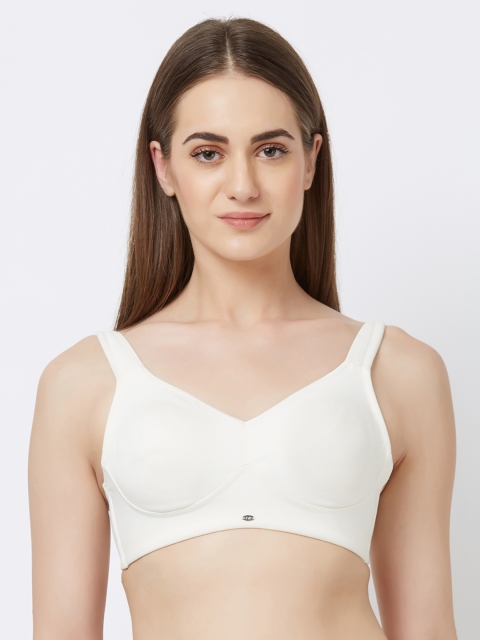 

Soie Off-White Solid Non-Wired Non Padded Minimizer Bra CB-333IVORY