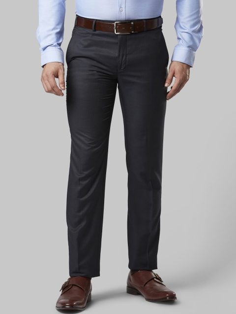 

Next Look Men Navy Blue Slim Fit Solid Formal Trousers