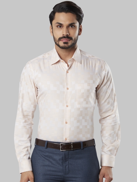 

Raymond Men Orange Regular Fit Checked Formal Shirt