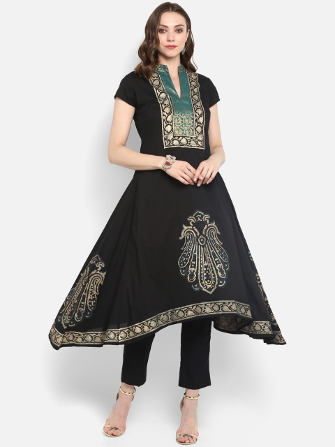 

MBE Women Black Yoke Design A-Line Kurta