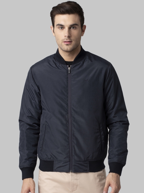 

Park Avenue Men Blue Solid Bomber