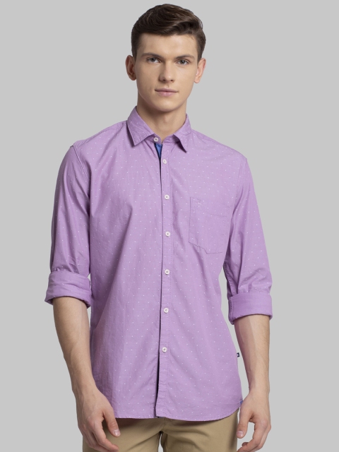 

Parx Men Purple Slim Fit Self Design Casual Shirt