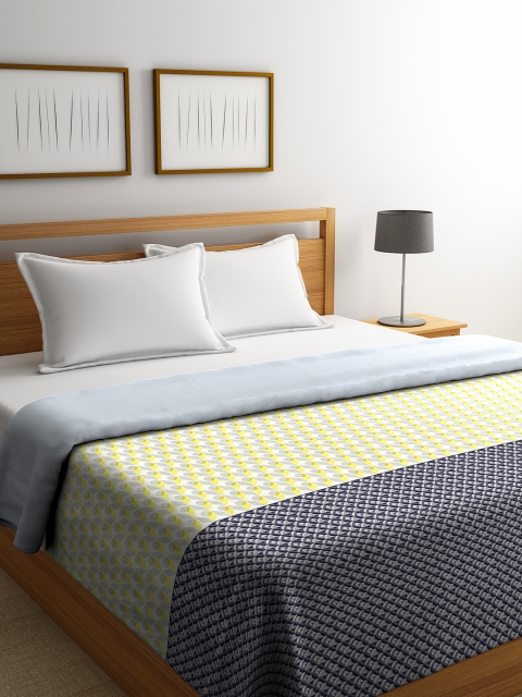 

Portico New York Yellow & Blue Geometric AC Room 120 GSM Double Bed Comforter