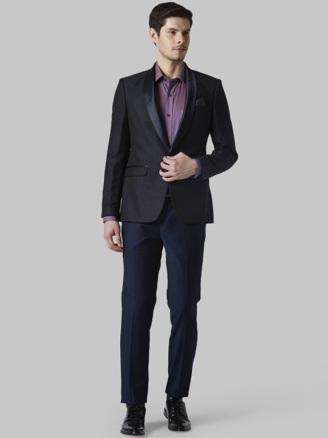 

Park Avenue Men Blue Solid Super Regular-Fit Tuxedo Suit