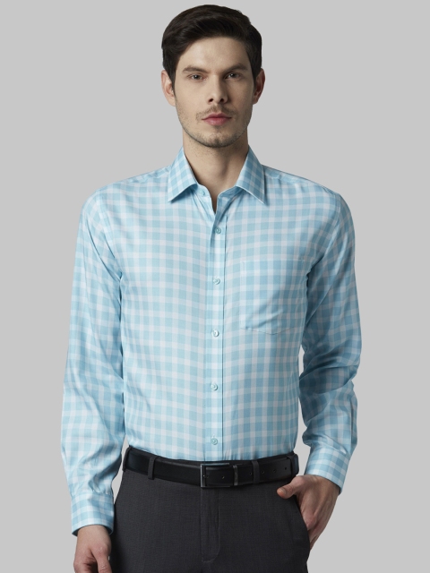 

Park Avenue Men Blue Regular Fit Checked Formal Shirt