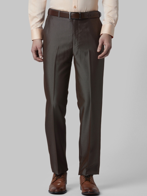 

Park Avenue Men Brown Regular Fit Solid Formal Trousers