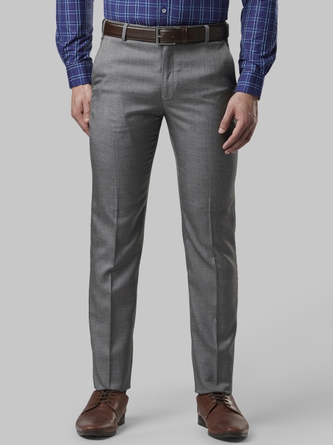 

Next Look Men Grey Slim Fit Solid Formal Trousers