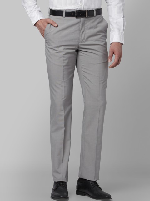 

Park Avenue Men Grey Regular Fit Solid Formal Trousers