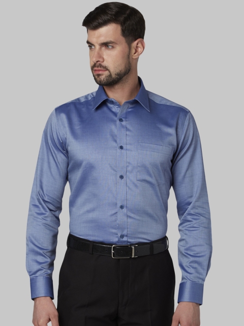

Park Avenue Men Blue Regular Fit Self Design Party Shirt
