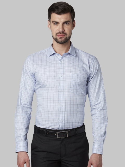 

Park Avenue Men Blue Slim Fit Checked Formal Shirt