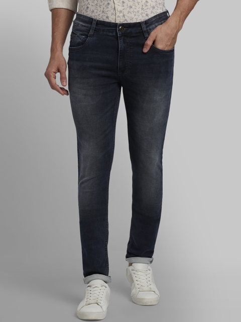Parx Men Navy Blue Skinny Fit Mid-Rise Clean Look Jeans