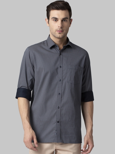 

Park Avenue Men Blue Regular Fit Self Design Formal Shirt