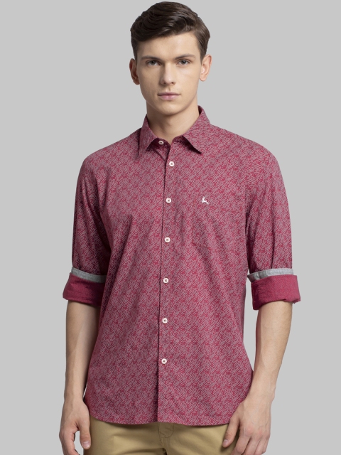 

Parx Men Red & Grey Slim Fit Printed Casual Shirt