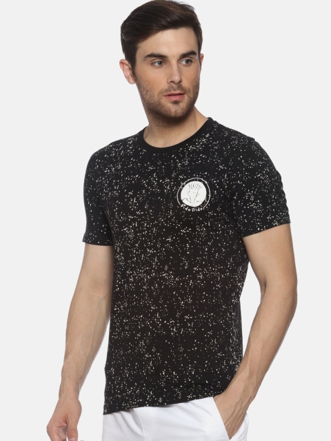 

FIDO DIDO Men Black Printed Round Neck T-shirt