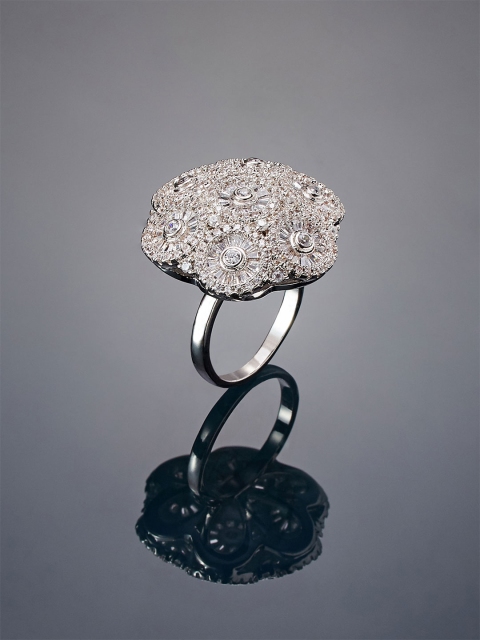 

shaze Women Silver-Plated CZ-Studded Finger Ring