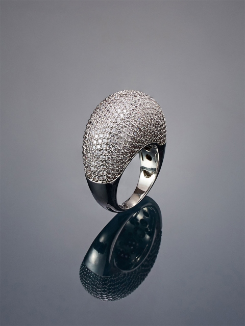 shaze Women Silver-Plated CZ-Studded Finger Ring