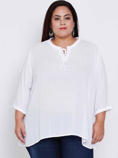 

Oxolloxo Women White Solid A-Line Top
