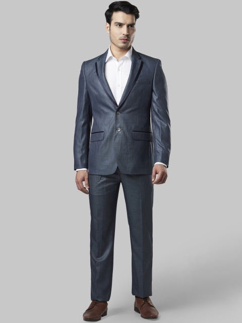 

Raymond Men Blue Solid Regular-Fit Single-Breasted Formal Suit