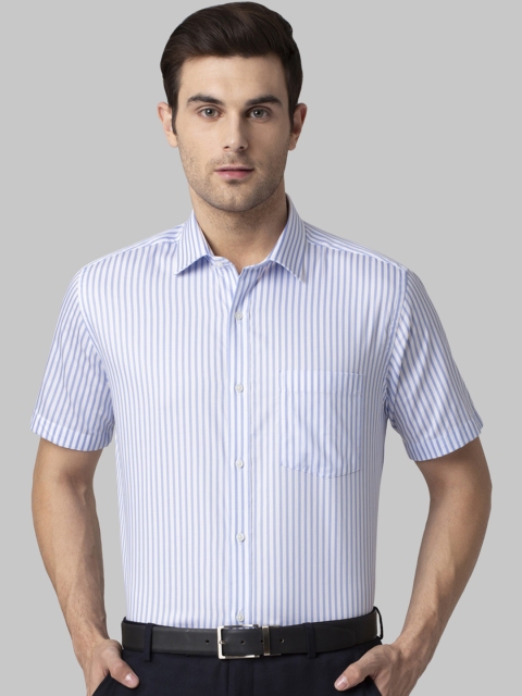 

Park Avenue Men Blue & White Regular Fit Striped Formal Shirt