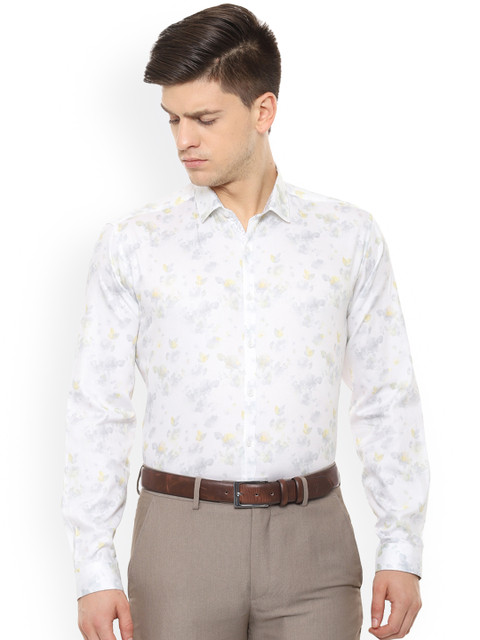 

V Dot Men Grey Slim Fit Printed Casual Shirt
