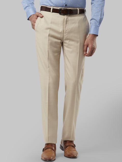 

Raymond Men Beige Regular Fit Solid Formal Trousers