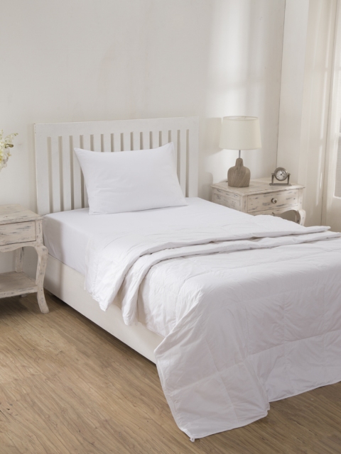 

MASPAR White Solid Single Bed Duvet Cover