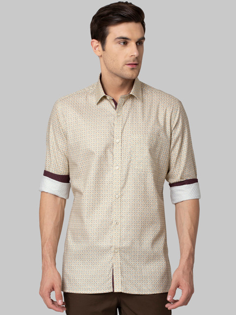 

Park Avenue Men Beige Regular Fit Printed Formal Shirt