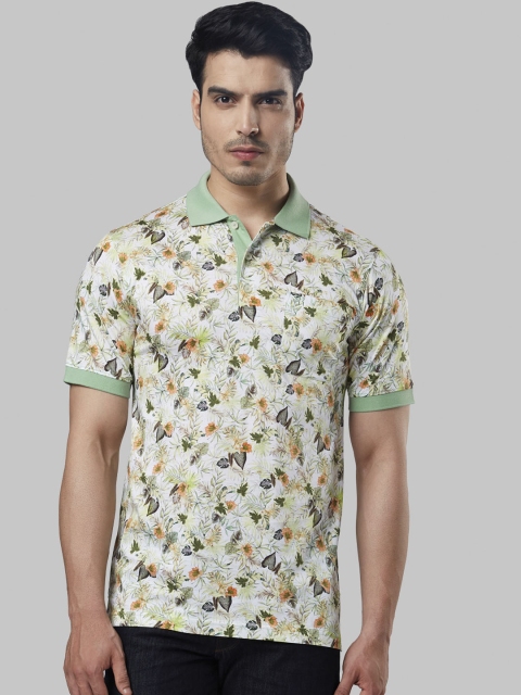 

Raymond Men Multicoloured Floral Printed Polo Collar T-shirt, Multi