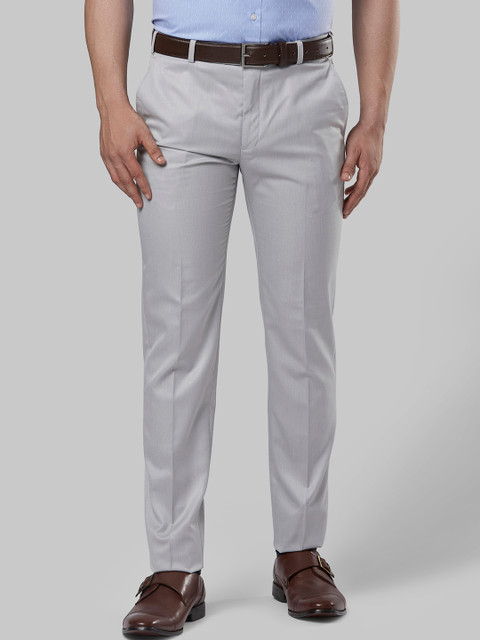 

Next Look Men Grey Slim Fit Solid Formal Trousers