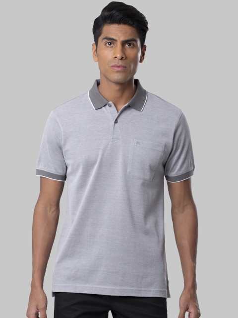 

Raymond Men Grey Solid Polo Collar T-shirt