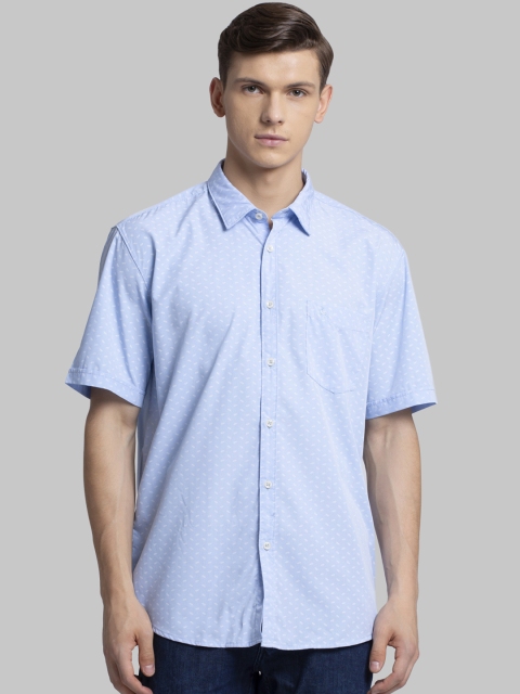 

Parx Men Blue Slim Fit Printed Casual Shirt